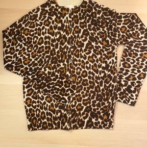 J crew crewcuts girls 12 leopard cardigan sweater